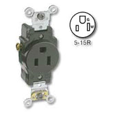 Leviton 5251 Side Wired 15A/125v Single Receptacle